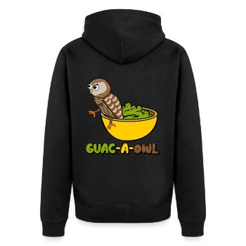 Guacamole Hibou Tortilla Chips Avocat - Veste à capuche bio Premium Unisexe - noir - Dos - Nico (187cm)