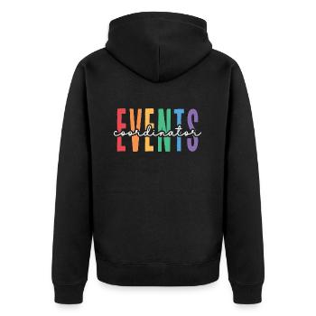 Events Coordinator Wedding Planner Event Manager - Unisex Premium Organic Zip Hoodie - black - Back - Nico (187cm)