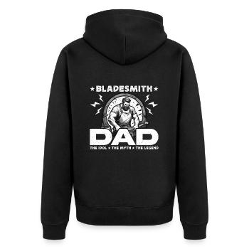 Bladesmith Dad L’idole Le mythe L’artiste du métal - Veste à capuche bio Premium Unisexe - noir - Dos - Nico (187cm)