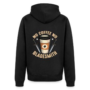 Bladesmith No Coffee Pas de forge Amateur de café - Veste à capuche bio Premium Unisexe - noir - Dos - Nico (187cm)
