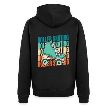 Rollschuhe Rollschuhlaufen - Unisex Premium Bio Zip Hoodie - Schwarz - Hinten - Nico (187cm)