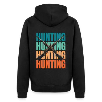 Hunting Hunter Hunting - Unisex Premium Organic Zip Hoodie - black - Back - Nico (187cm)