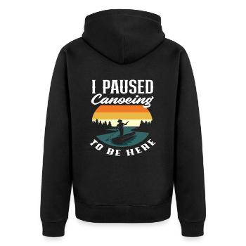 Canoe Paused Retro Canoe Lover - Unisex Premium Organic Zip Hoodie - black - Back - Nico (187cm)