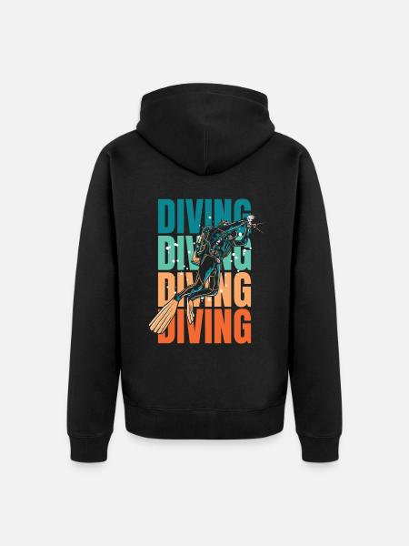 Diving Divers - Unisex Premium Organic Zip Hoodie - black