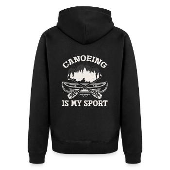 Canoe is my sport Sportsman Canoeist - Unisex Premium Organic Zip Hoodie - black - Back - Nico (187cm)