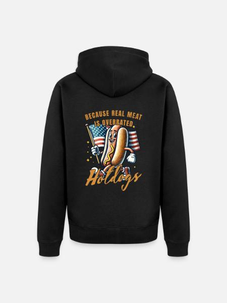 Funny meat pun in - Unisex Premium Organic Zip Hoodie - black