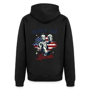 Drinkin' Like Lincoln Design rétro vintage - Veste à capuche bio Premium Unisexe - noir - Dos - Nico (187cm)