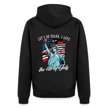 Drapeau américain de la Statue de la Liberté du 4 juillet - Veste à capuche bio Premium Unisexe - noir - Dos - Nico (187cm)