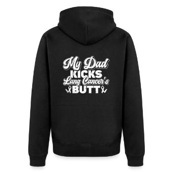 Ruban blanc du Mois de la sensibilisation au cancer du poumon - Veste à capuche bio Premium Unisexe - noir - Dos - Nico (187cm)