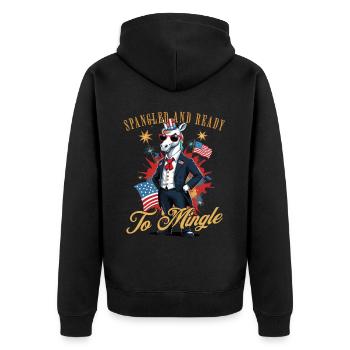 Licorne pailletée prête à mélanger 4 juillet Fun - Veste à capuche bio Premium Unisexe - noir - Dos - Nico (187cm)