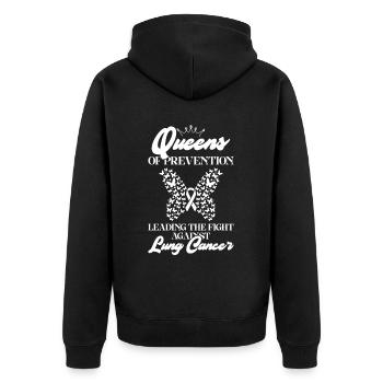Lungenkrebs-Bewusstseinsmonat Weiße Schleife - Unisex Premium Bio Zip Hoodie - Schwarz - Hinten - Nico (187cm)
