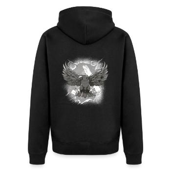 Halloween Corbeau Corbeau Oiseaux occultes - Veste à capuche bio Premium Unisexe - noir - Dos - Nico (187cm)