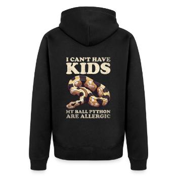 Banana Ball Python Herpetologist Coral Ball - Unisex Premium Organic Zip Hoodie - black - Back - Nico (187cm)