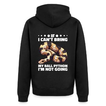 Banana Ball Python Herpetologist Coral Ball - Unisex Premium Organic Zip Hoodie - black - Back - Nico (187cm)
