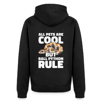 Banana Ball Python Herpetologist Coral Ball - Unisex Premium Organic Zip Hoodie - black - Back - Nico (187cm)