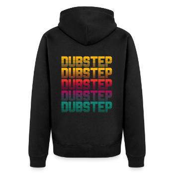 Dubstep - Unisex Premium Bio Zip Hoodie - Schwarz - Hinten - Nico (187cm)