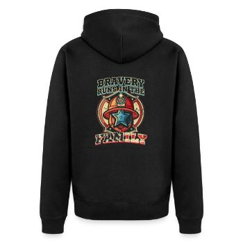La bravoure du grand-père pompier est une histoire de famille - Veste à capuche bio Premium Unisexe - noir - Dos - Nico (187cm)