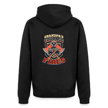 Firefighter Grandpa Fighting Fires - Unisex Premium Organic Zip Hoodie - black - Back - Nico (187cm)