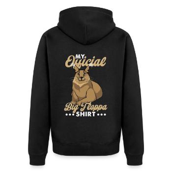 Mein offizielles Big Floppa Shirt - Unisex Premium Bio Zip Hoodie - Schwarz - Hinten - Nico (187cm)