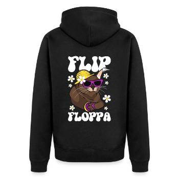 Big Floppa Karakal Cat Meme - Veste à capuche bio Premium Unisexe - noir - Dos - Nico (187cm)