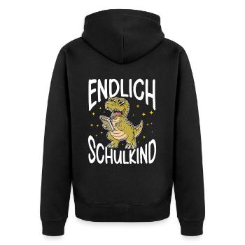 School 1st Grade - Unisex Premium Organic Zip Hoodie - black - Back - Nico (187cm)