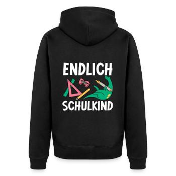 School 1st Grade - Unisex Premium Organic Zip Hoodie - black - Back - Nico (187cm)