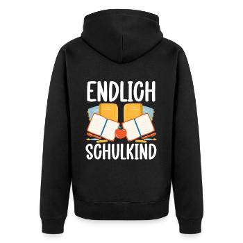 School 1st Grade - Unisex Premium Organic Zip Hoodie - black - Back - Nico (187cm)