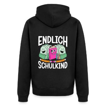School 1st Grade - Unisex Premium Organic Zip Hoodie - black - Back - Nico (187cm)