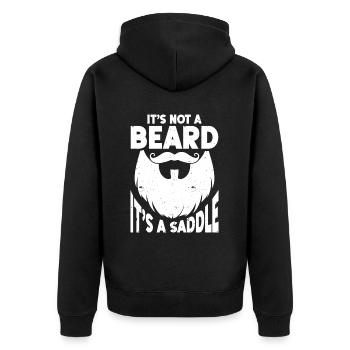 Beard Quote Bearded Men - Unisex Premium Bio Zip Hoodie - Schwarz - Hinten - Nico (187cm)