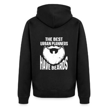 Beard Quote Bearded Men - Unisex Premium Bio Zip Hoodie - Schwarz - Hinten - Nico (187cm)