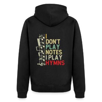 Klavier Christliche Musik Jesus Pianist Gott - Unisex Premium Bio Zip Hoodie - Schwarz - Hinten - Nico (187cm)