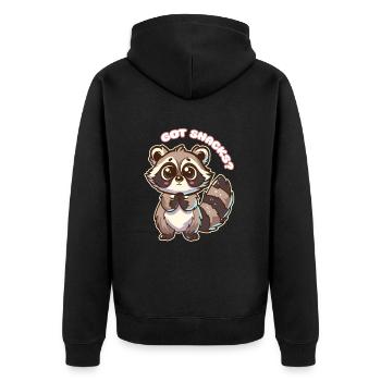 Vous avez des collations ? - raton laveur mignon - Veste à capuche bio Premium Unisexe - noir - Dos - Nico (187cm)
