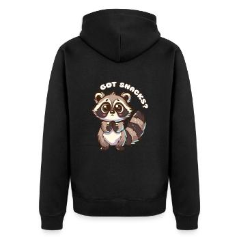 Vous avez des collations ? - raton laveur mignon - Veste à capuche bio Premium Unisexe - noir - Dos - Nico (187cm)