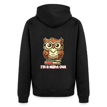 Je suis un oiseau de nuit - Nerdy Owl - Veste à capuche bio Premium Unisexe - noir - Dos - Nico (187cm)