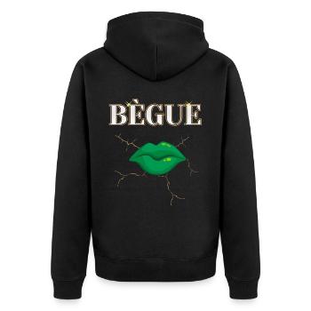 Bègue Parole Bouche Verte Art Moderne - Veste à capuche bio Premium Unisexe - noir - Dos - Nico (187cm)