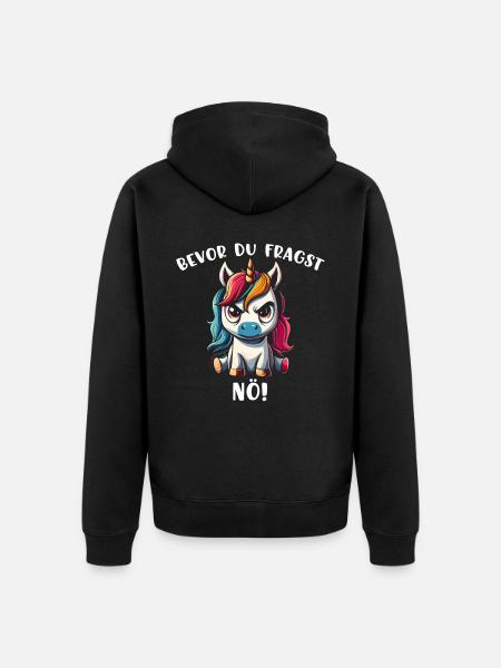 Before you ask Nope - Unisex Premium Organic Zip Hoodie - black