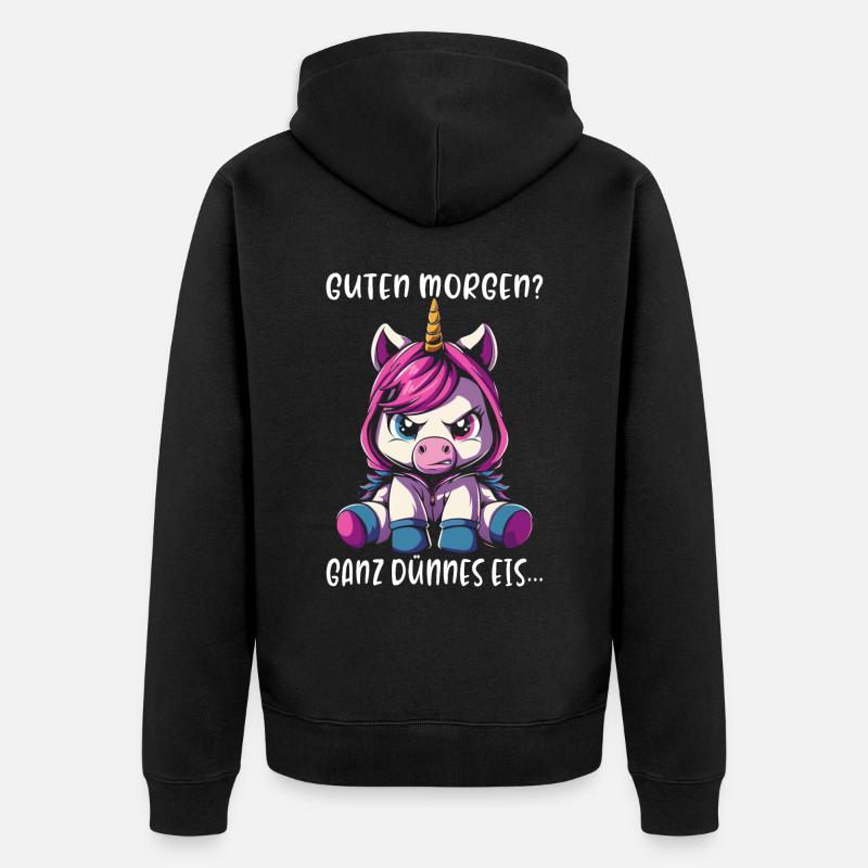 Bonjour? Glace très mince - Veste à capuche bio Premium Unisexe - noir