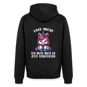 Laissez-moi entrer dans le vif du sujet maintenant - Veste à capuche bio Premium Unisexe - noir - Dos - Nico (187cm)
