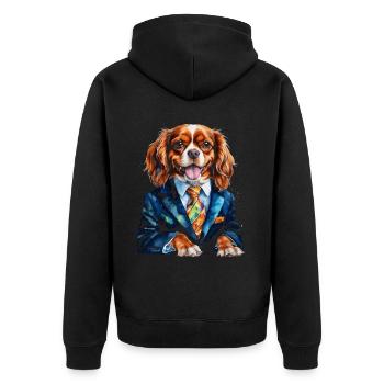 Cavalier King Charles Spaniel Costume Imprimé Chien - Veste à capuche bio Premium Unisexe - noir - Dos - Nico (187cm)