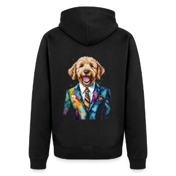 Costume Goldendoodle Chien Animal Design Imprimer - Veste à capuche bio Premium Unisexe - noir - Dos - Nico (187cm)
