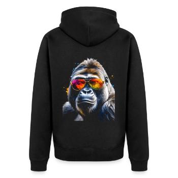 Lunettes de soleil Gorilla Monkey Colorful Animal Design Print - Veste à capuche bio Premium Unisexe - noir - Dos - Nico (187cm)