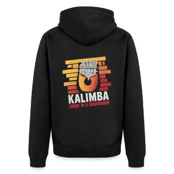 Idiophon Kalimba Geschenk - Unisex Premium Bio Zip Hoodie - Schwarz - Hinten - Nico (187cm)
