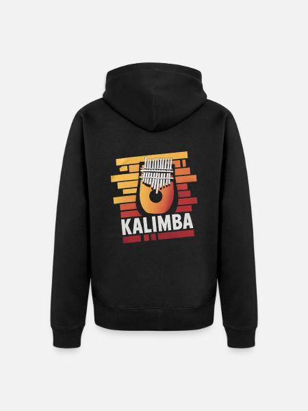 Idiophon Kalimba Geschenk - Unisex Premium Bio Zip Hoodie - Schwarz