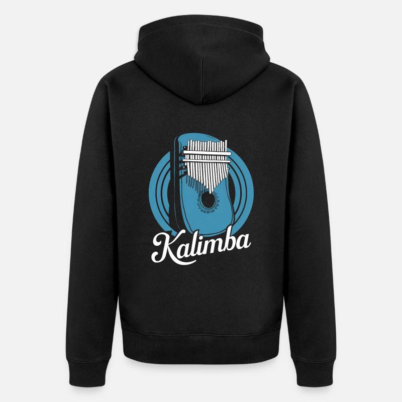 Idiophon Kalimba Geschenk - Unisex Premium Bio Zip Hoodie - Schwarz