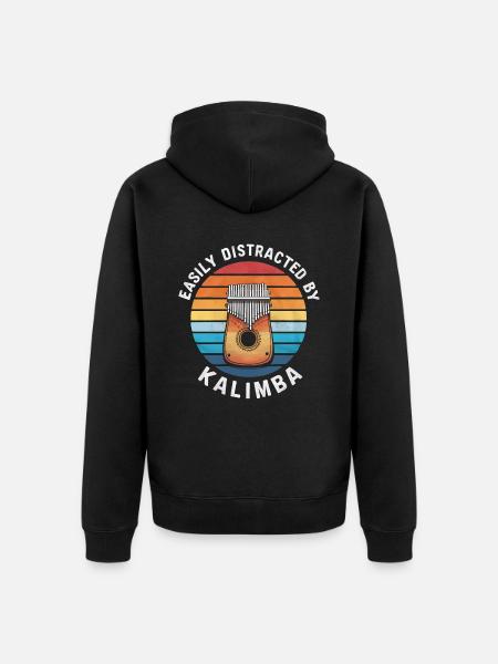 Idiophon Kalimba Geschenk - Unisex Premium Bio Zip Hoodie - Schwarz