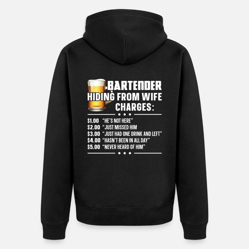 Barman Mixologue Barman - Veste à capuche bio Premium Unisexe - noir