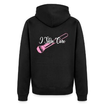 Serum Skin Care Face Mask Sunscreen - Unisex Premium Organic Zip Hoodie - black - Back - Nico (187cm)