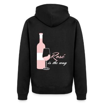 Red Wine Glasses Vino Rosé - Unisex Premium Bio Zip Hoodie - Schwarz - Hinten - Nico (187cm)