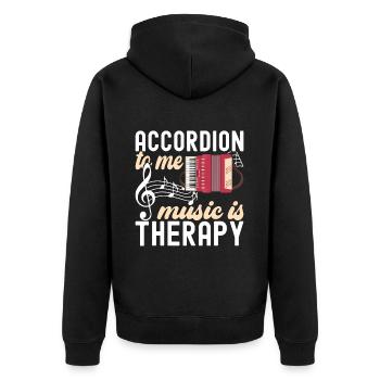 Akkordeon Instrument Akkordeonspieler - Unisex Premium Bio Zip Hoodie - Schwarz - Hinten - Nico (187cm)