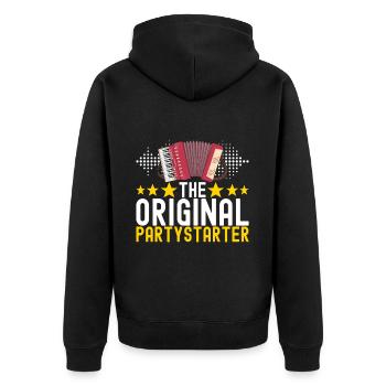 Akkordeon Instrument Akkordeonspieler - Unisex Premium Bio Zip Hoodie - Schwarz - Hinten - Nico (187cm)